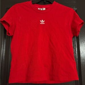 Red adidas shirt